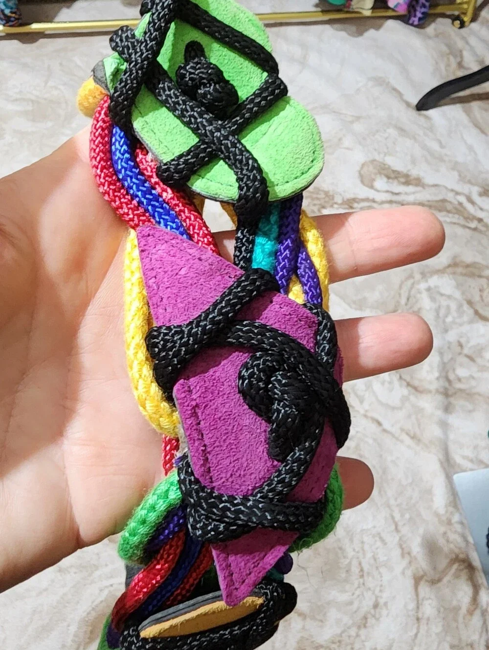 Ali Miles Neon Multicolor Braided Waist Belt